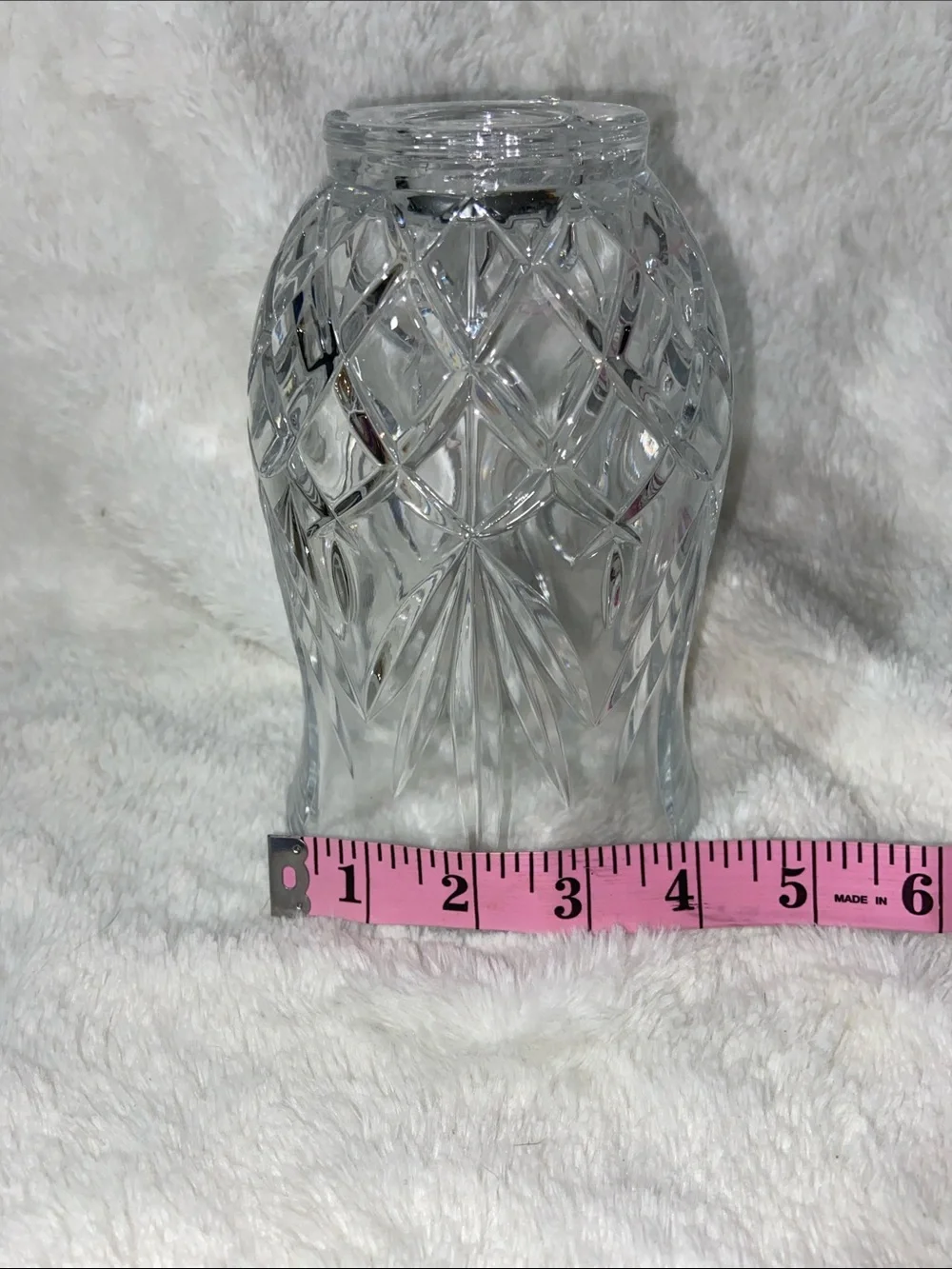 Cut Crystal Vase - Clear Glass Decorative Vase - Picture 5 of 5